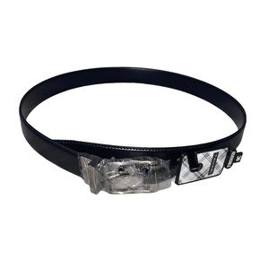 Tahari brand double sided reversible black leather belt SZ 36 NEW